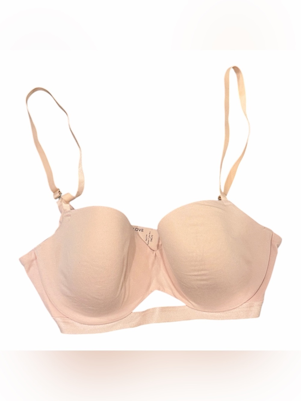 Third Love nude pink cotton tee shirt bra size 34C1/2